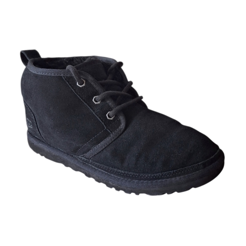 UGG Mens Neumel Black Suede Chukka Boot Sherpa Shearling Lined Logo 9